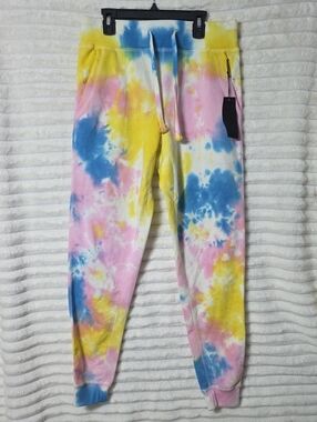 0264 The Nu Vintage Tie-Dye Sweatpants - Pink, Yellow & Blue